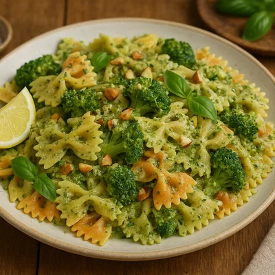 Farfalle mit Brokkoli und Mandel-Parmesan-Pesto