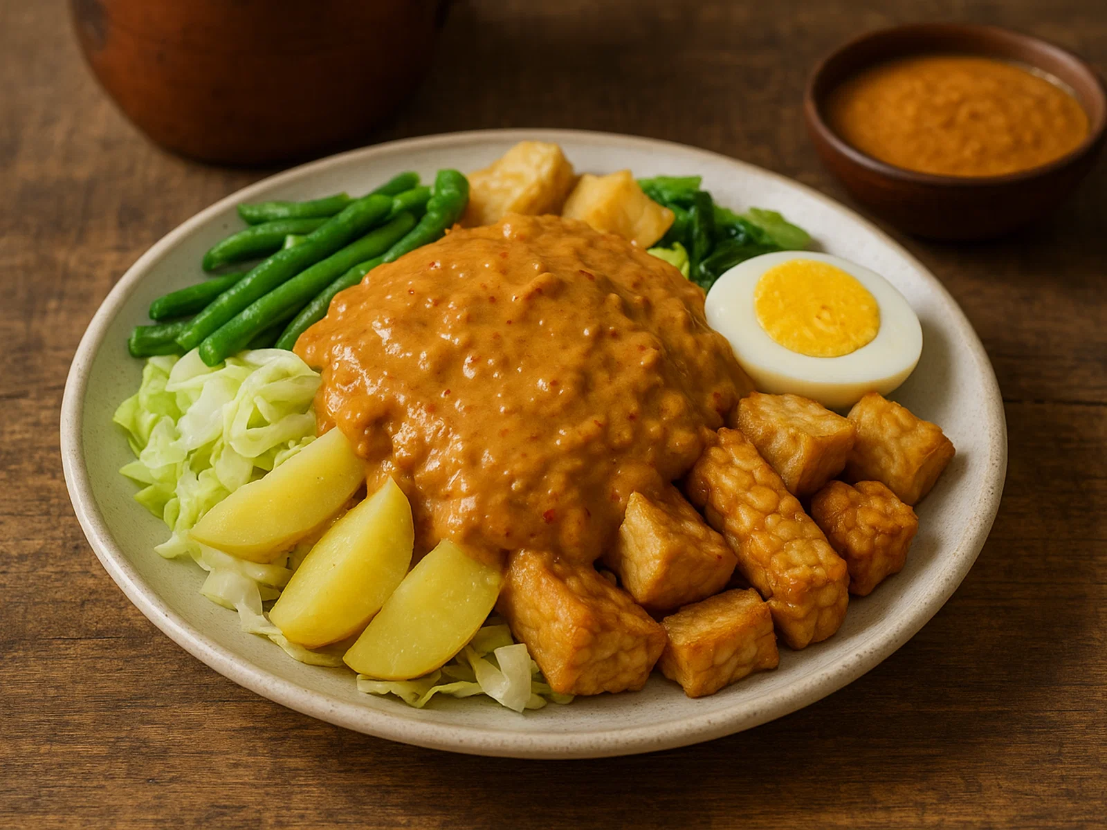 Gado-Gado mit würziger Erdnusssauce