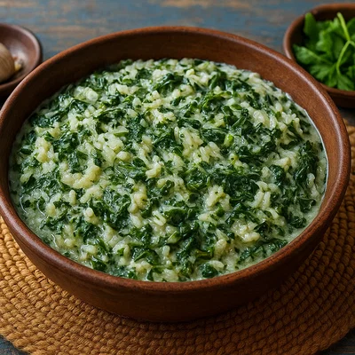 Vary Amin’anana – Madagassischer Reis mit grünen Blättern und Kokosmilch