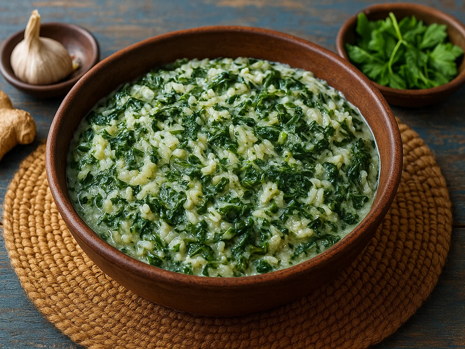 Vary Amin’anana – Madagassischer Reis mit grünen Blättern und Kokosmilch