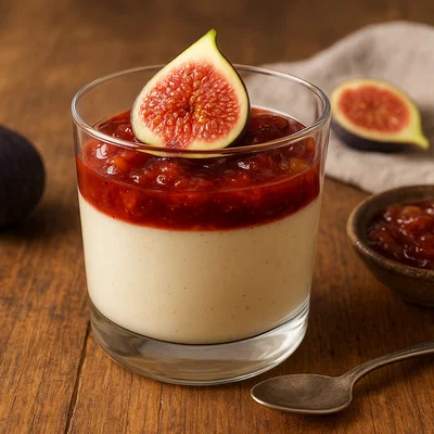 Feigen-Panna Cotta mit Vanille und Feigenkompott