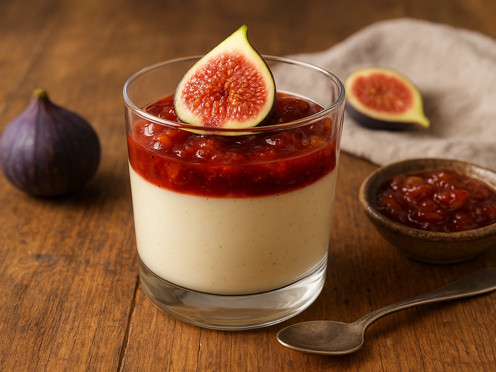 Feigen-Panna Cotta mit Vanille und Feigenkompott