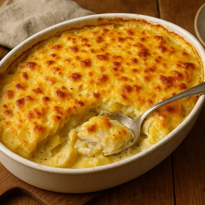 Isländischer Fischauflauf mit Kartoffeln und Käsekruste