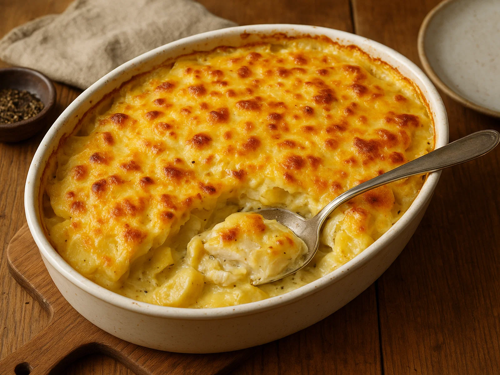 Isländischer Fischauflauf mit Kartoffeln und Käsekruste