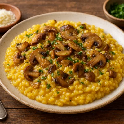 Pilzrisotto mit Safran