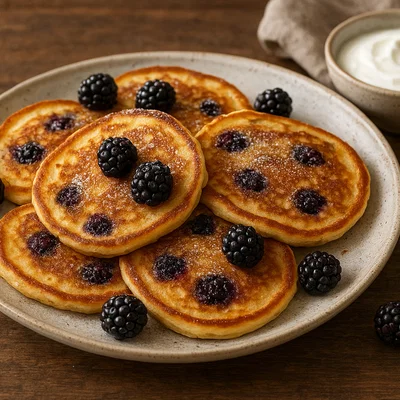 Brombeer-Pfannkuchen mit Vanille und Zimt