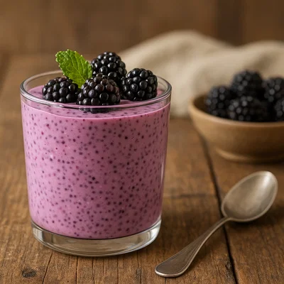 Cremiger Brombeer-Chia-Pudding