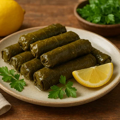 Türkische Dolma – gefüllte Weinblätter mit Reis und Kräutern
