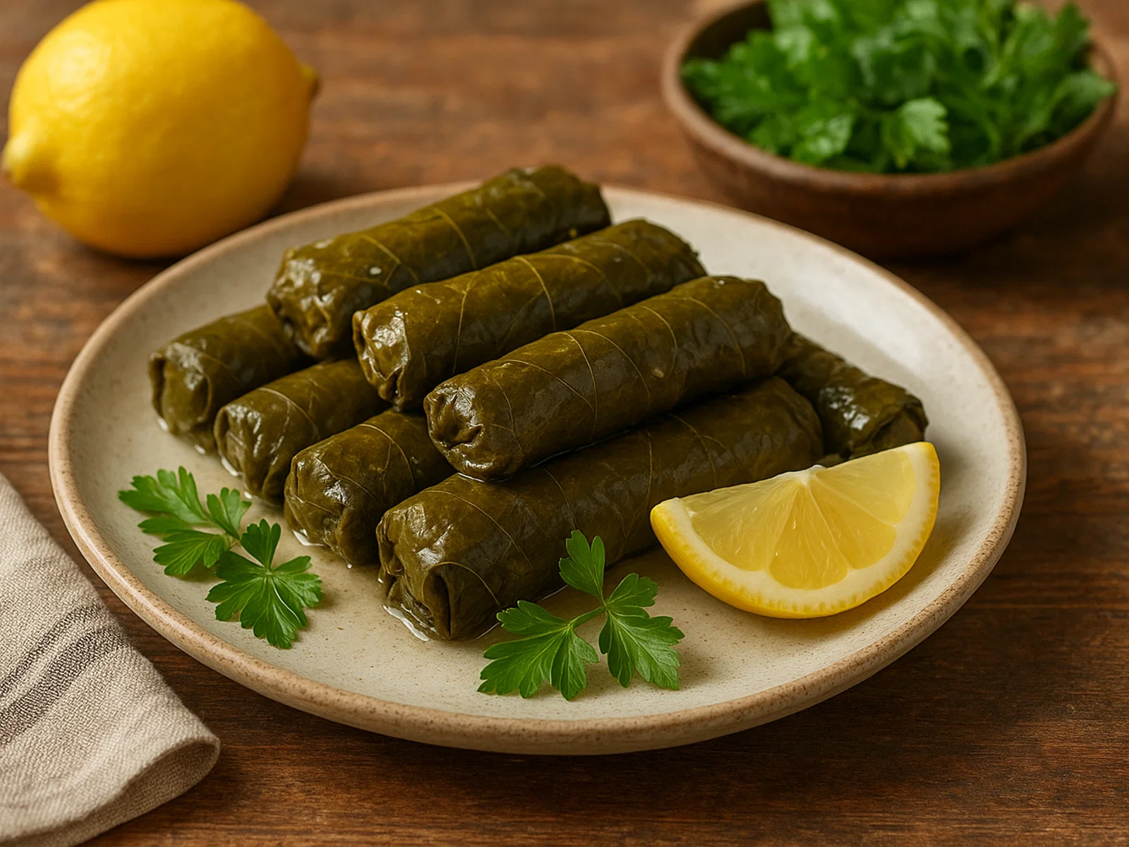 Türkische Dolma – gefüllte Weinblätter mit Reis und Kräutern