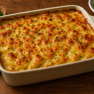Knuspriger Kartoffelauflauf mit Käse und Kräutern