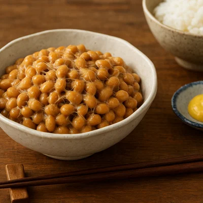 Hausgemachtes Natto (fermentierte Sojabohnen)