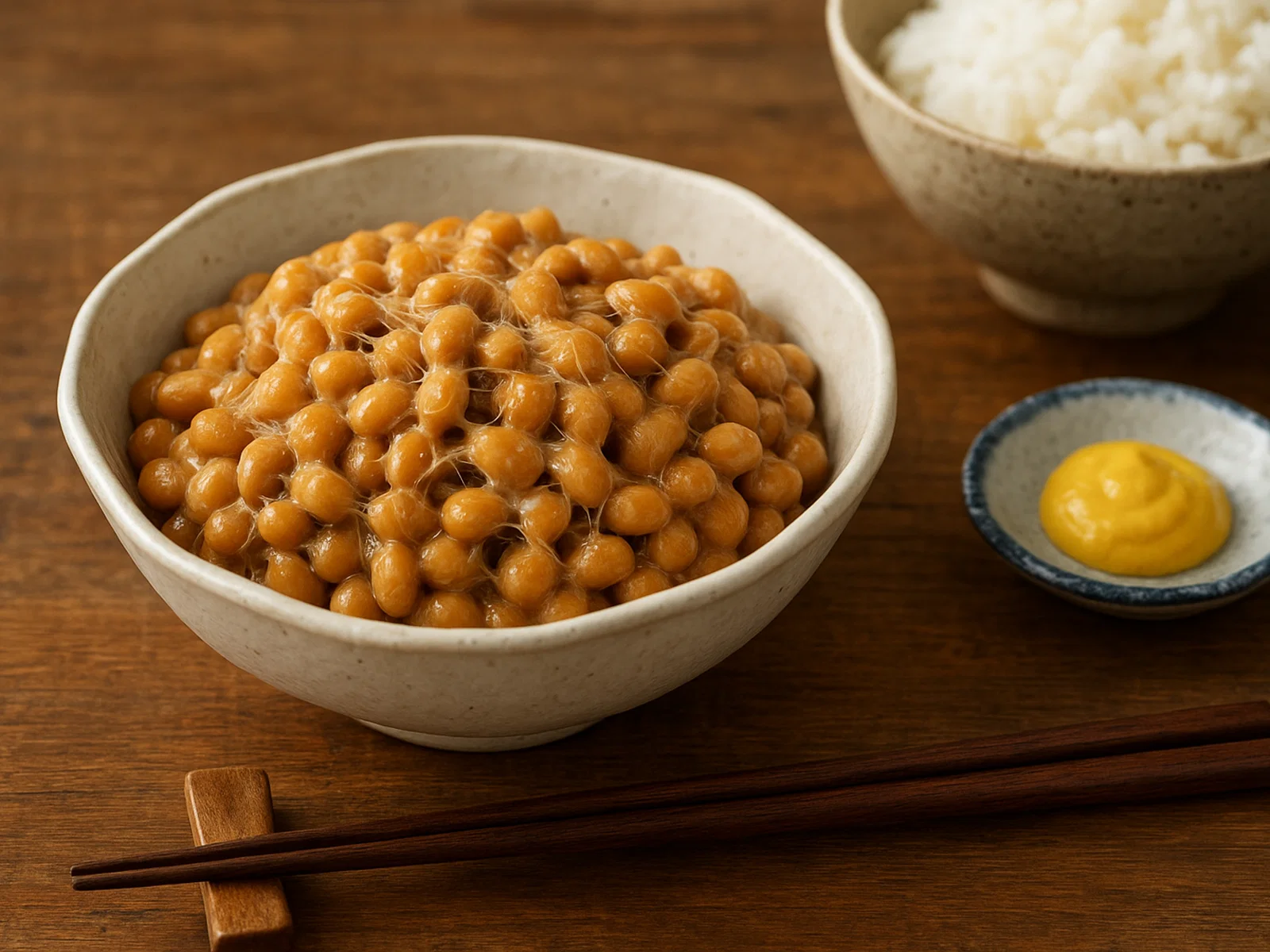 Hausgemachtes Natto (fermentierte Sojabohnen)
