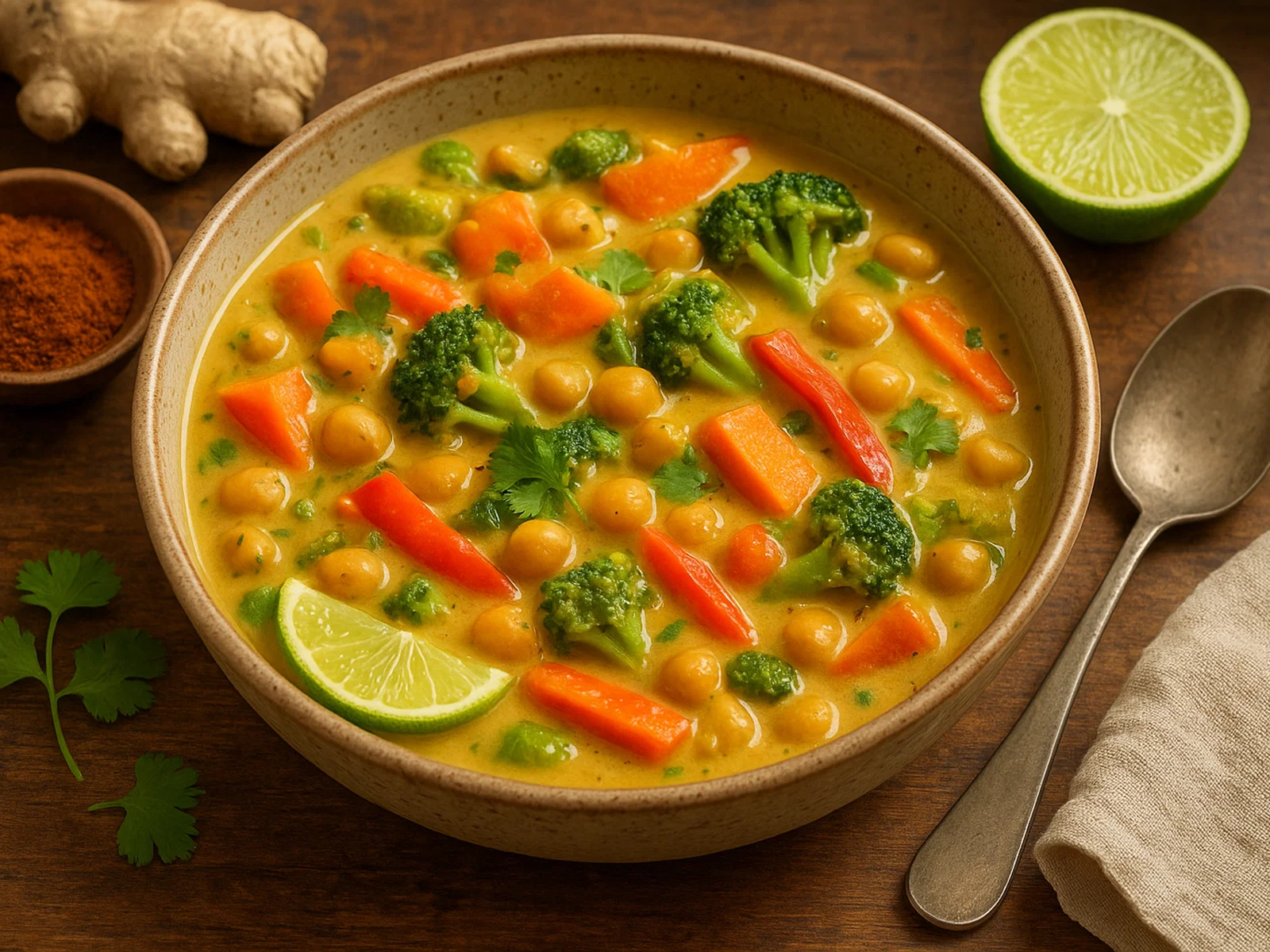Cremiges vegetarisches Gemüse-Curry mit Kokosmilch