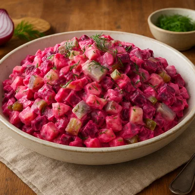 Rosolje – Estnischer Rote-Bete-Kartoffelsalat mit Hering