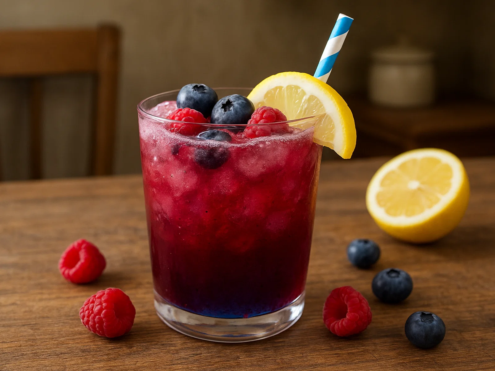 Blauer Himbeer-Crush