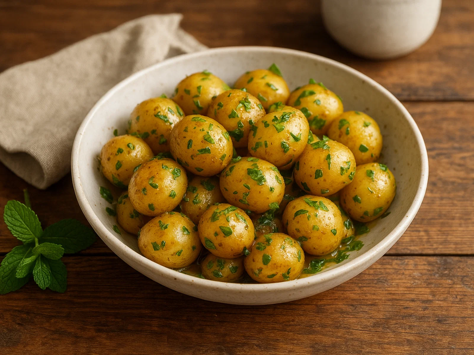 Jersey Royals mit Minze