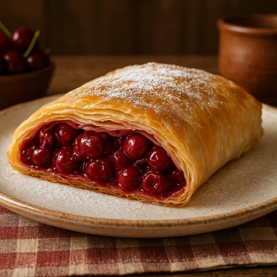 Pita sa Višnjama – Balkan-Kirschstrudel aus gezogenem Teig