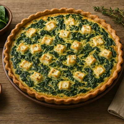 Quiche mit Spinat und Schafskäse