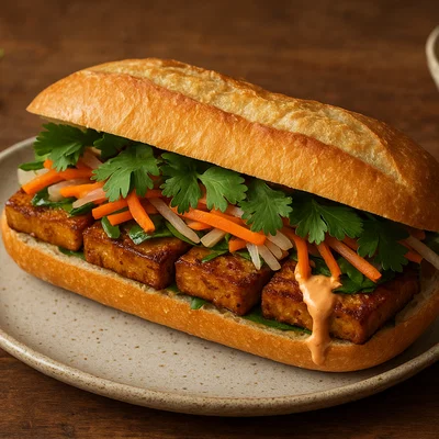 Asiatisches Tofu-Bánh-Mì-Sandwich