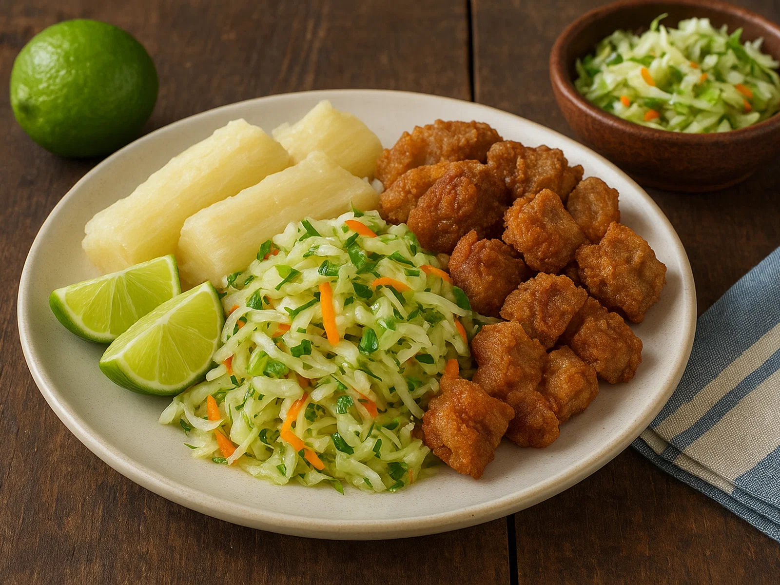 Vigorón – Nicaraguanischer Kohl-Limetten-Salat mit Yuca und Schweineschwarten
