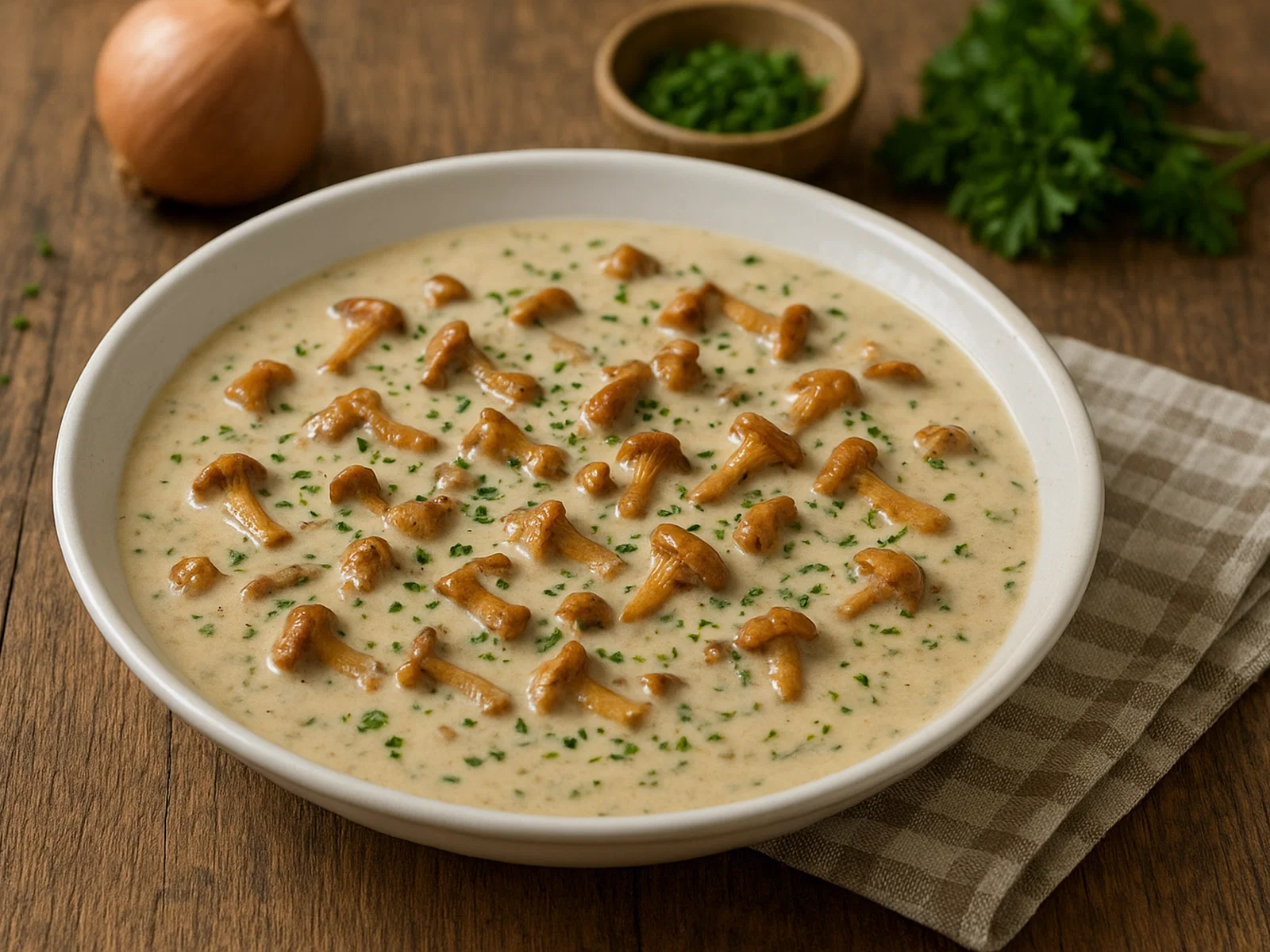 Cremige Pfifferling-Sauce zu Wild