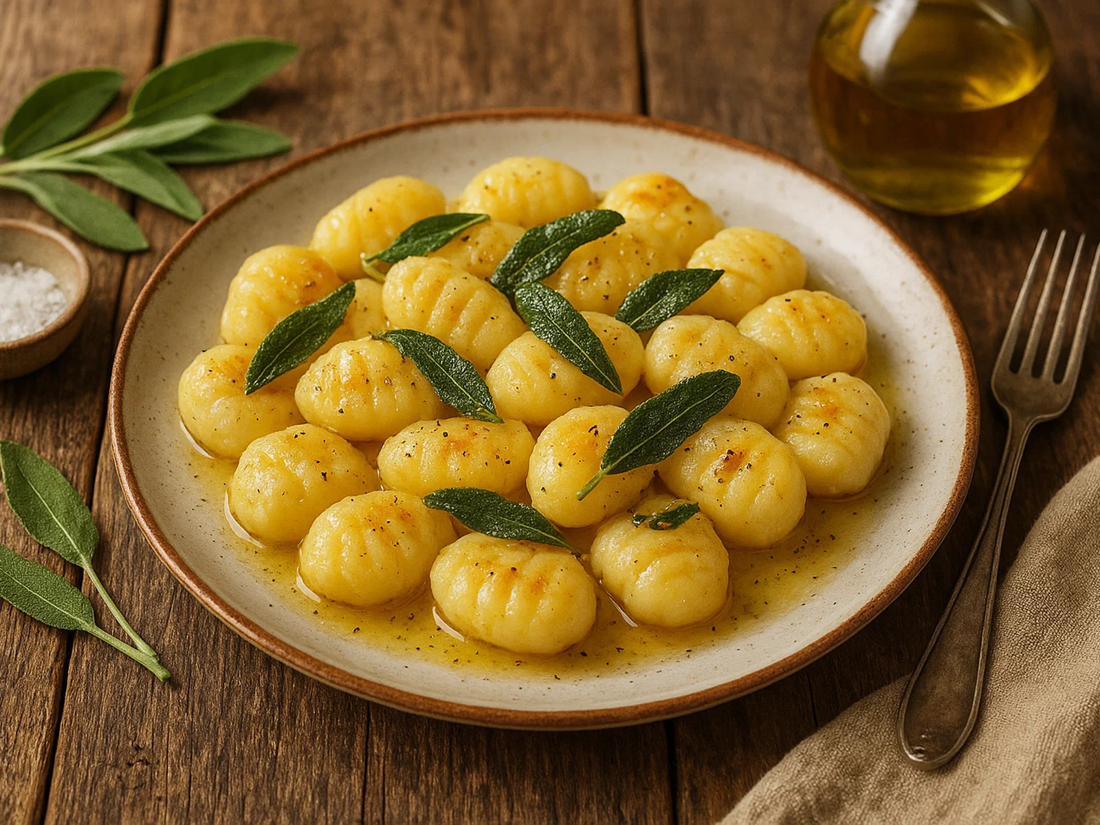 Klassische Kartoffelgnocchi mit Salbeibutter