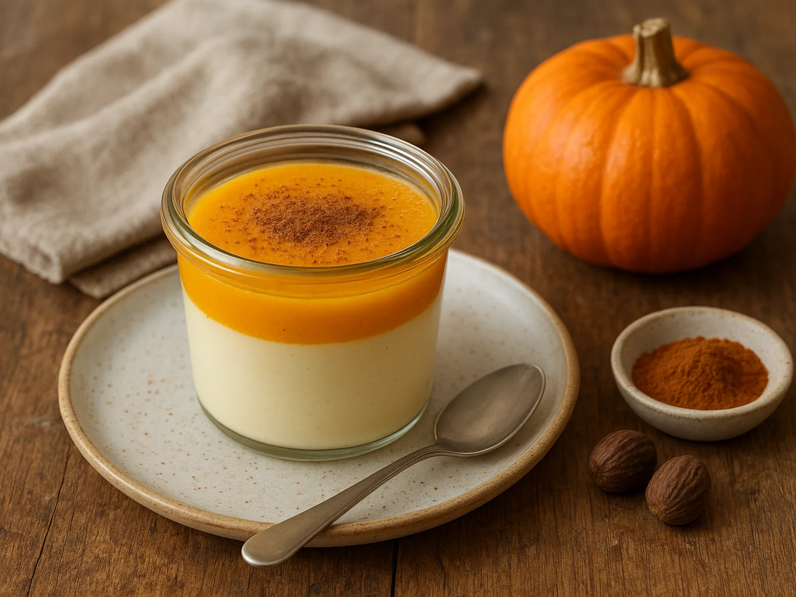Kürbis-Panna-Cotta mit Zimt und Muskat
