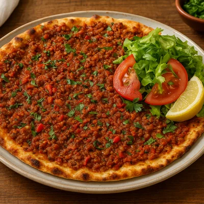 Hausgemachtes Lahmacun (Türkische Pizza)