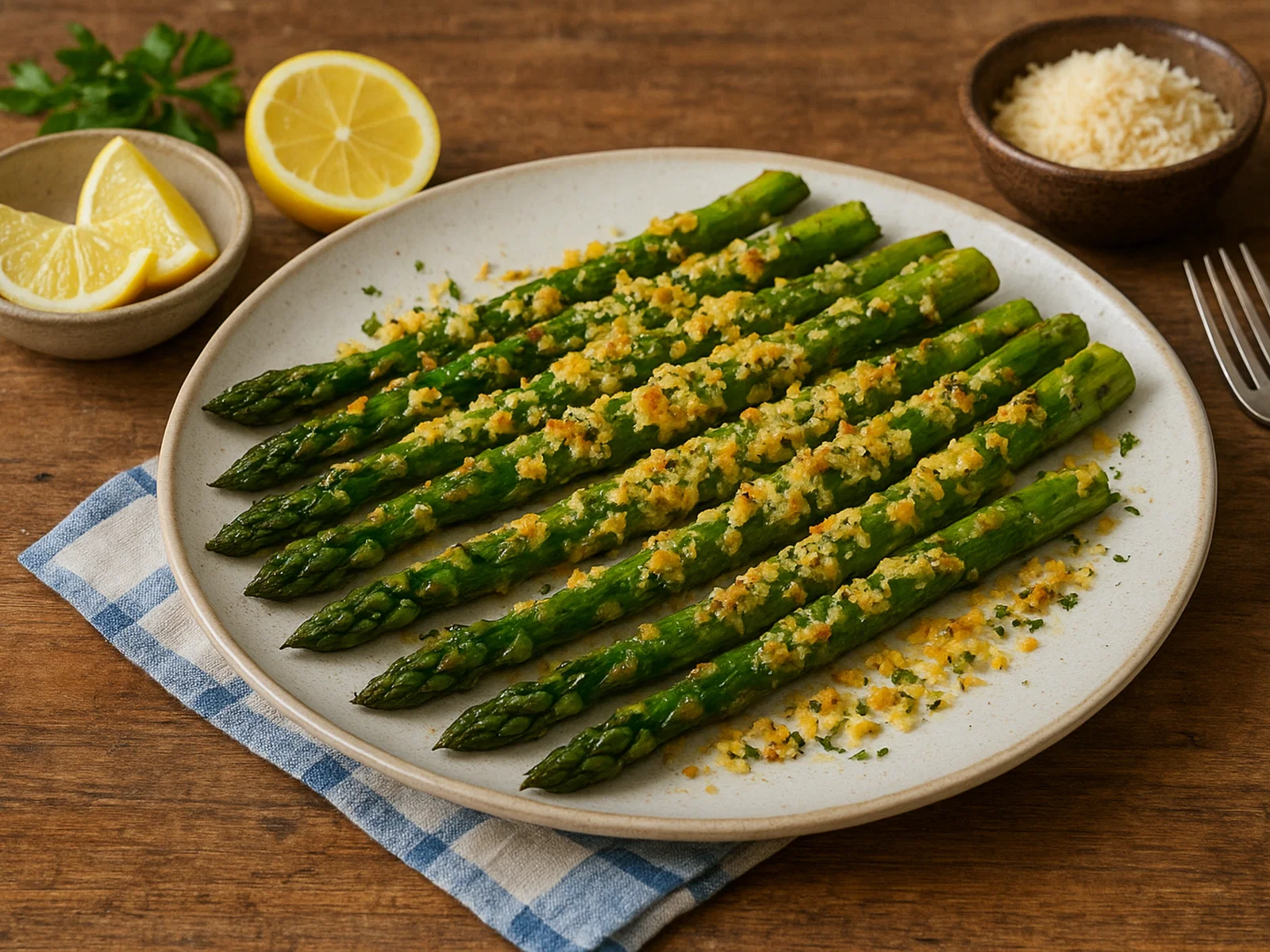 Gegrillter Spargel mit Zitronen-Parmesan-Kruste