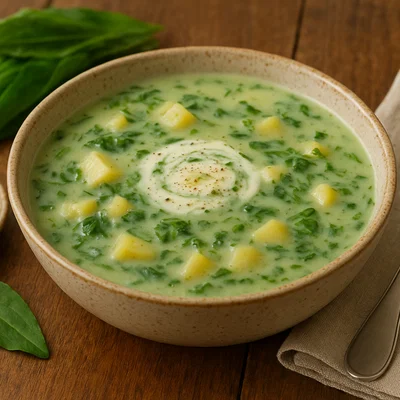 Cremige Sauerampfersuppe mit Kartoffeln