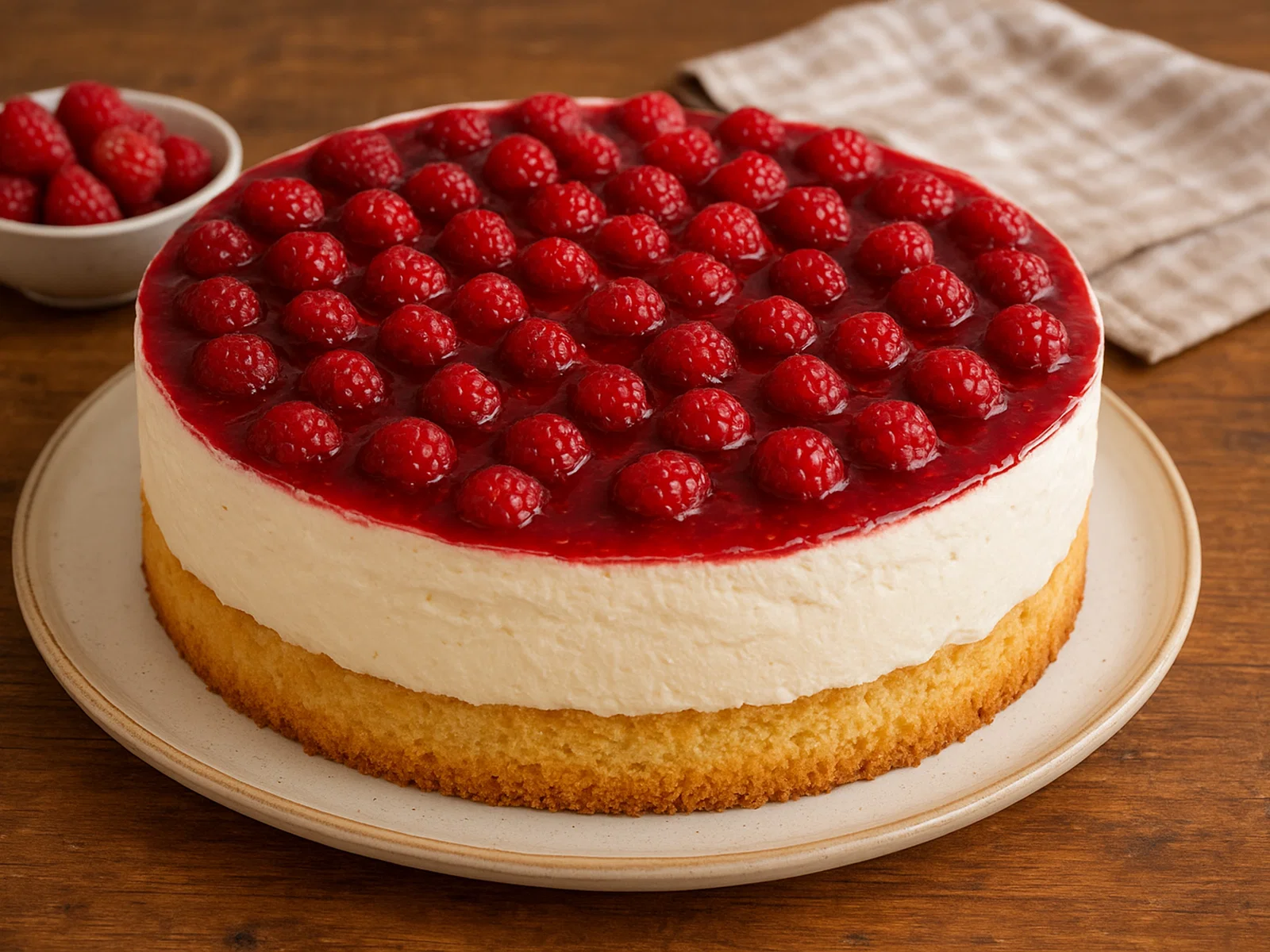 Himbeersahnetorte mit Biskuitboden