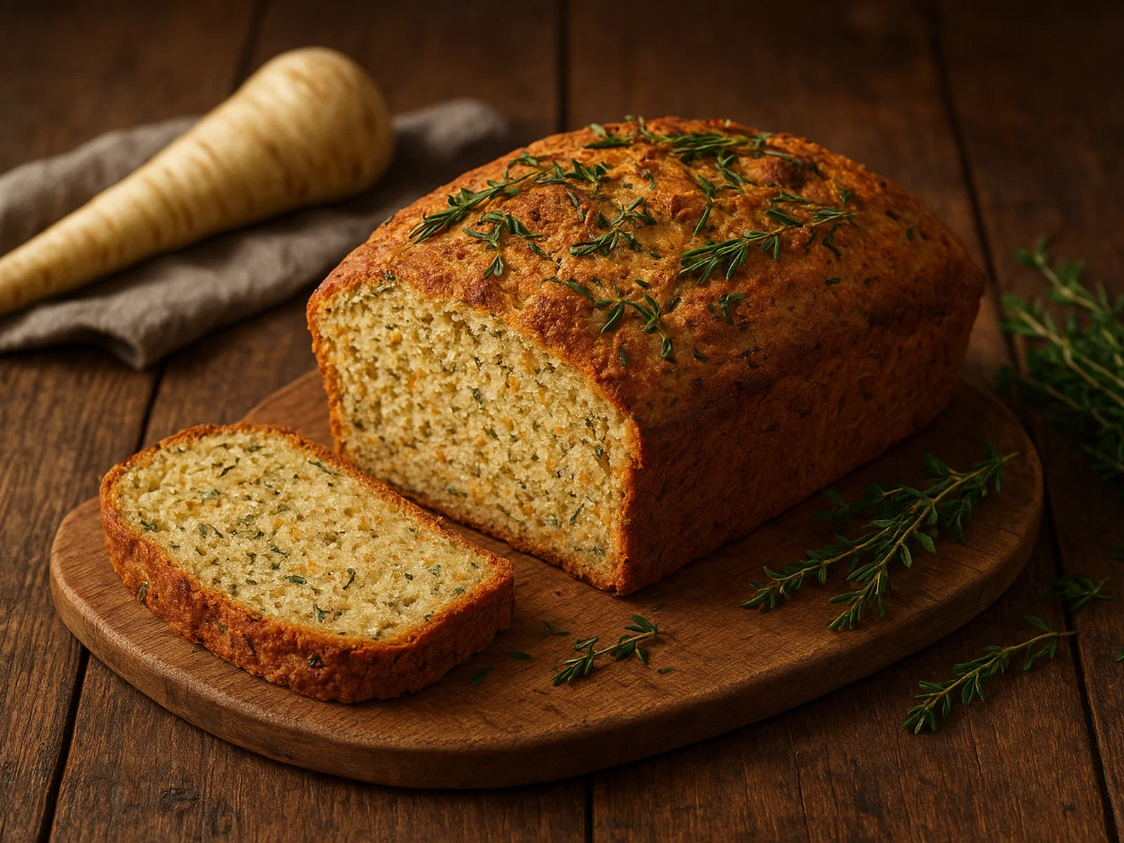 Herzhaftes Pastinaken-Brot mit frischen Kräutern