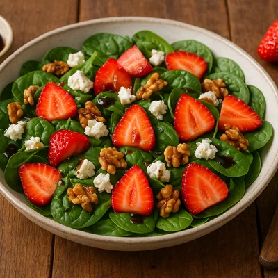 Erdbeer-Spinat-Salat mit Balsamico-Vinaigrette
