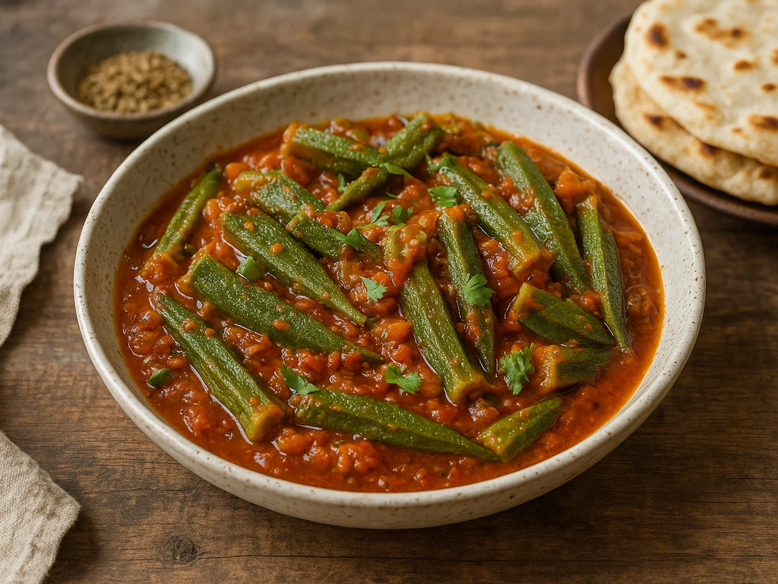 Bhindi Masala – Würzige Okraschoten mit Tomaten