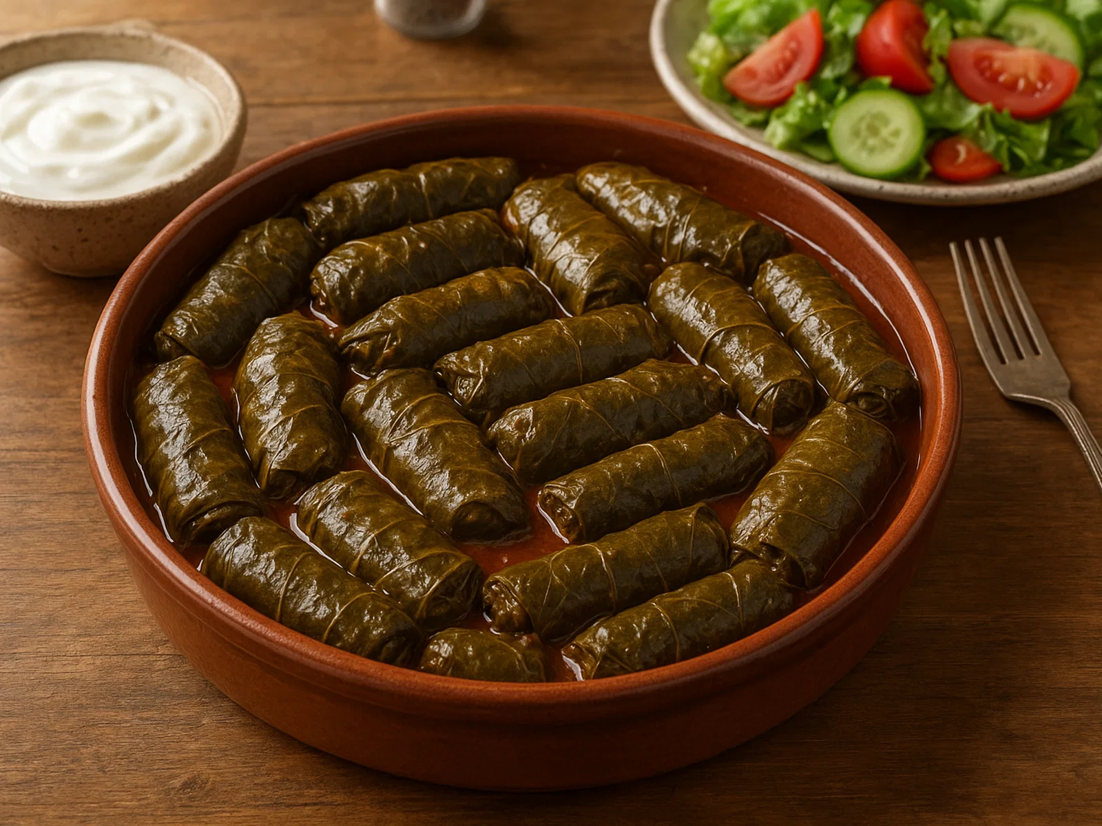 Koupepia (zypriotische Dolmades mit Hackfleisch und Reis)