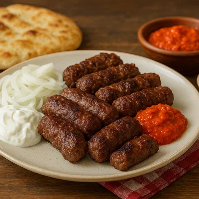 Kebapči (hausgemachte Cevapcici vom Grill)