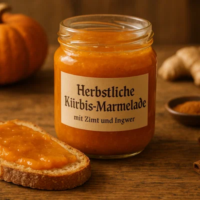 Herbstliche Kürbis-Marmelade mit Zimt und Ingwer