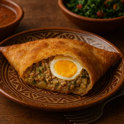 Tunesischer Brik mit Ei und Thunfisch