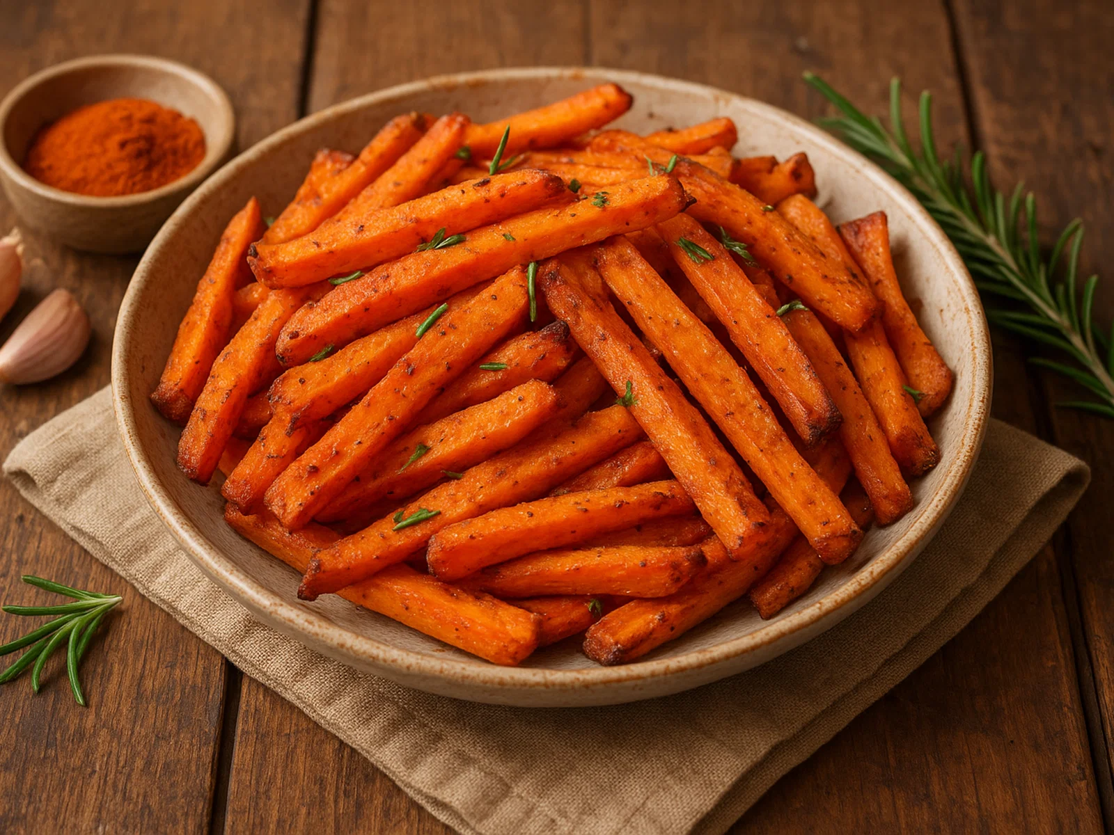 Knusprige Yams Frites aus dem Ofen