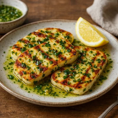 Gegrillter Halloumi mit Zitronen-Kräuter-Marinade