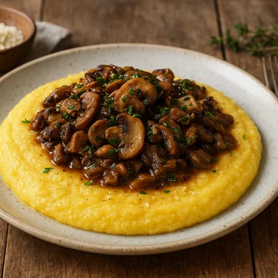 Cremige Polenta mit Pilzragout