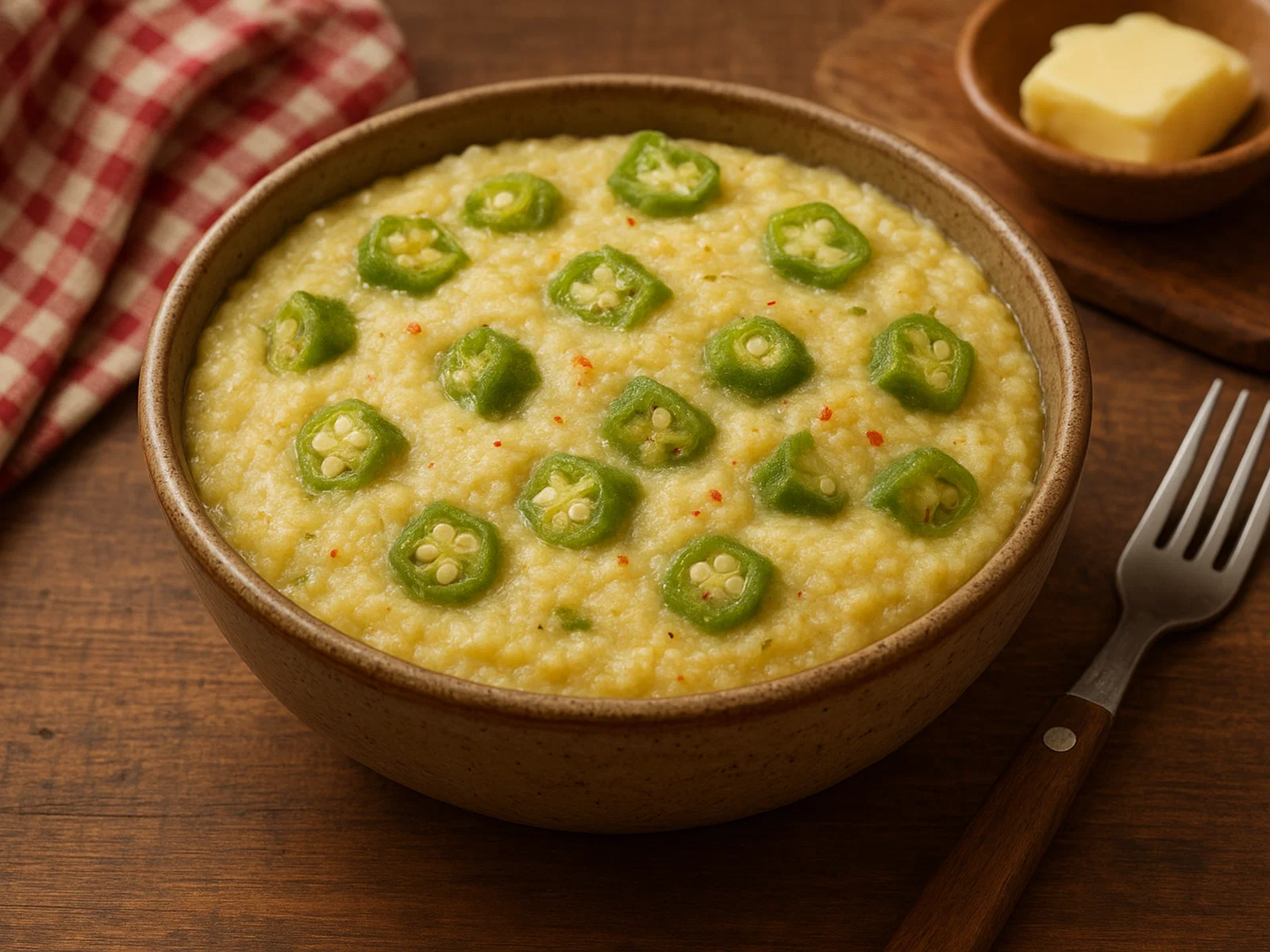 Klassischer karibischer Coucou (Mais-Okra-Brei)