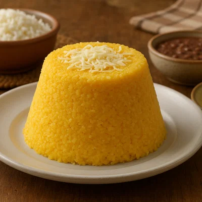 Brasilianischer Cuscuz aus Maisgrieß (Cuscuz Nordestino)