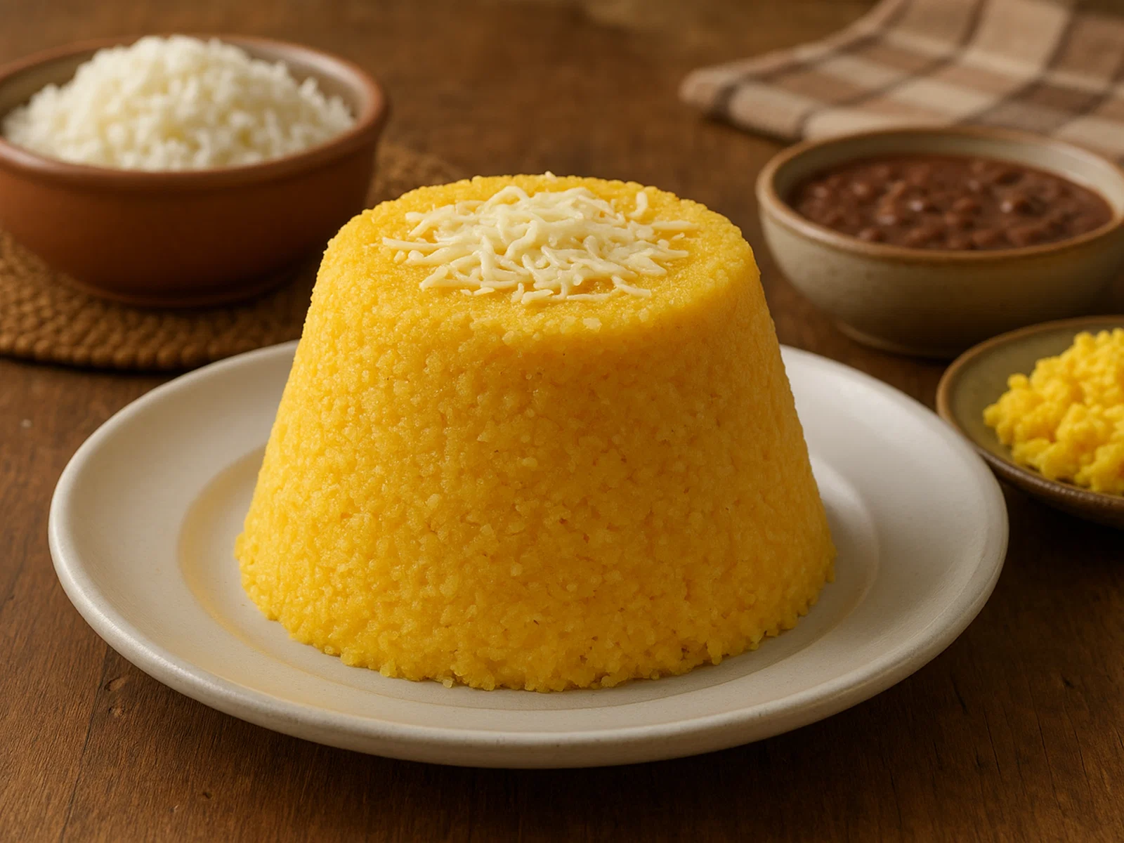 Brasilianischer Cuscuz aus Maisgrieß (Cuscuz Nordestino)