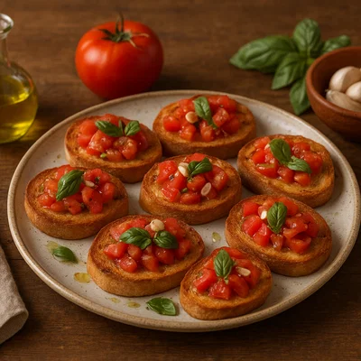 Crostini Sammarinesi mit Tomate, Knoblauch und Basilikum