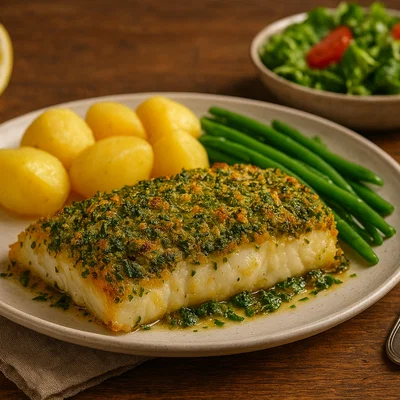 Kabeljau mit Kräuterkruste