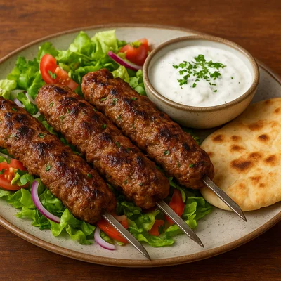 Bosanski Kebab mit Joghurtsauce und Fladenbrot