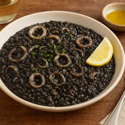 Crni Rižot – Kroatisches Schwarzes Risotto mit Tintenfisch