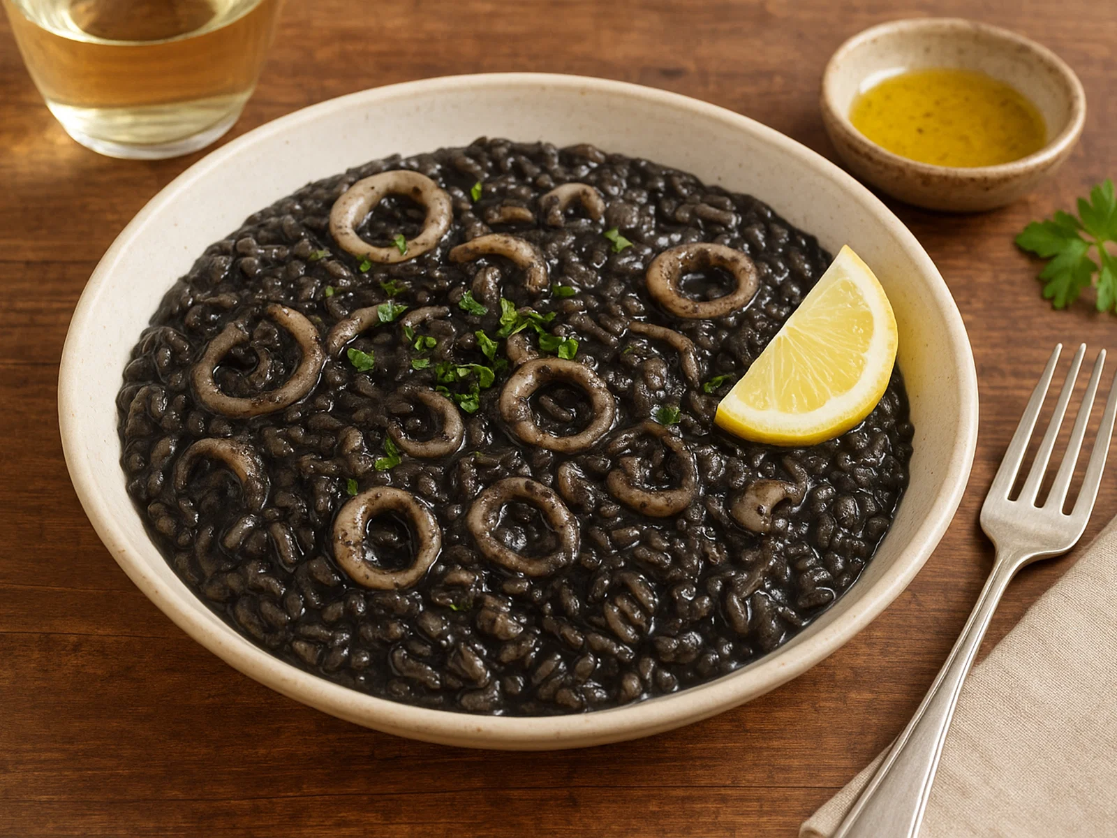 Crni Rižot – Kroatisches Schwarzes Risotto mit Tintenfisch