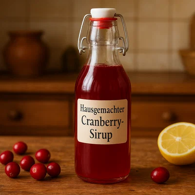 Hausgemachter Cranberry-Sirup